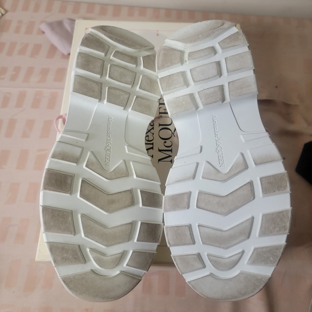 Alexander McQueen Pink Chunky Heel Canvas Sneakers - Picture 6 of 6